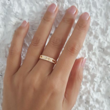 Fede Nuziale Lina da Donna - Oro Giallo e Diamanti