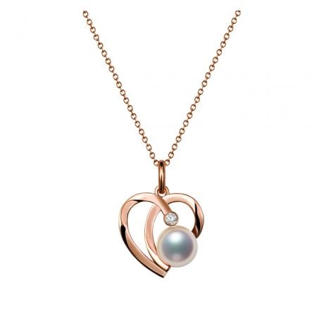 Ciondolo e Orecchini Chiaky - Parure Oro Rosa & Perle Akoya