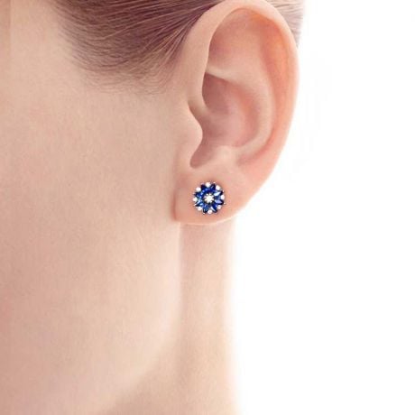 Orecchini a Lobo Blue Mist - Oro Bianco, Diamanti & Zaffiri