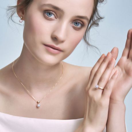 Anello Tsuguka - Oro Giallo, Diamanti e Perla Akoya