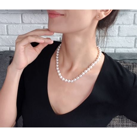 Collana Ninkasi Kao - Grosse Perle Bianche Akoya - 9/9.5mm, GEMMA / HANADAMA