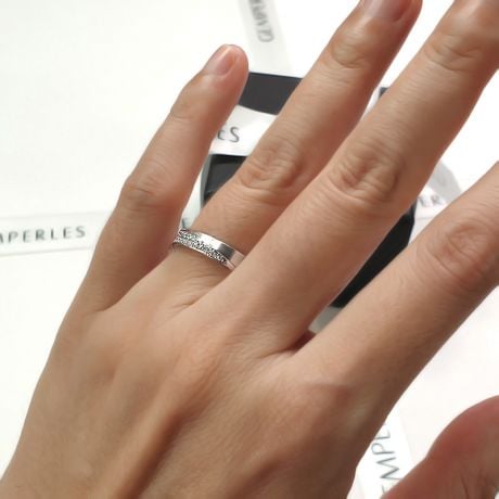 Fede Nuziale Donna Segno d'Amore - Platino, Diamanti | Gemperles