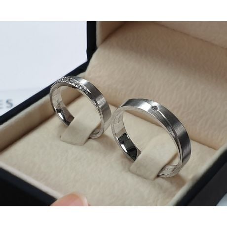 Fedi Nuziali Sillage Amoureux - Platino, Diamanti