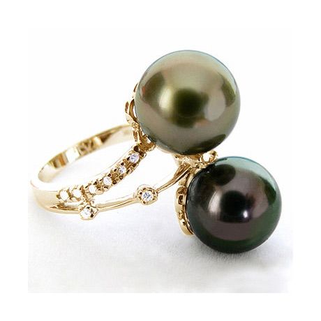 Anello Harbour - Oro Giallo, Diamanti e Perla di Tahiti