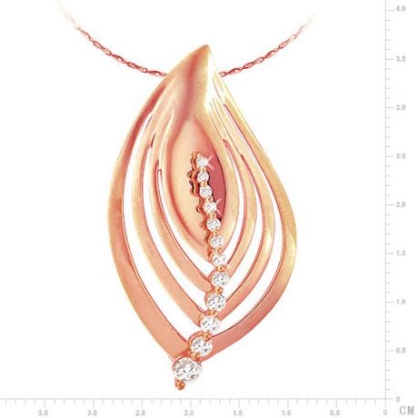 Ciondolo - Oro rosa 4.14gr - Diamanti 0,290ct