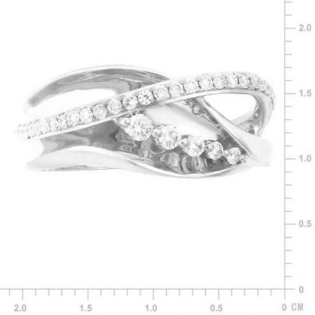Anello Donna - Oro bianco 4.65gr - Diamanti 0.33ct