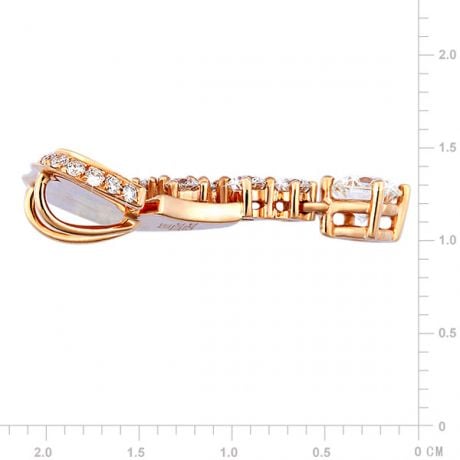 Ciondolo - Oro rosa 2.15gr - Diamanti 0.580ct