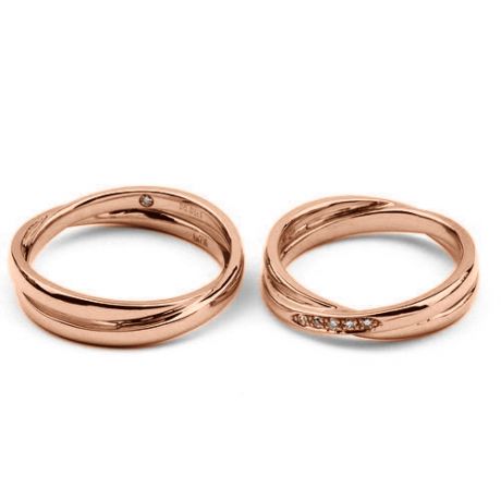 Fedi Nuziali Marthe & Orli - Oro Rosa, Diamanti