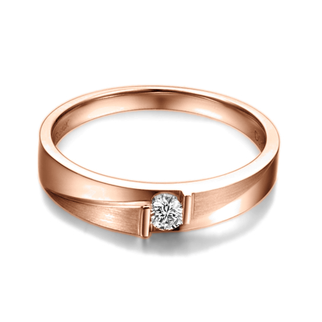 Coppia di Fedi Nuziali Clair De Lune & Barbey - Oro Rosa, Diamante