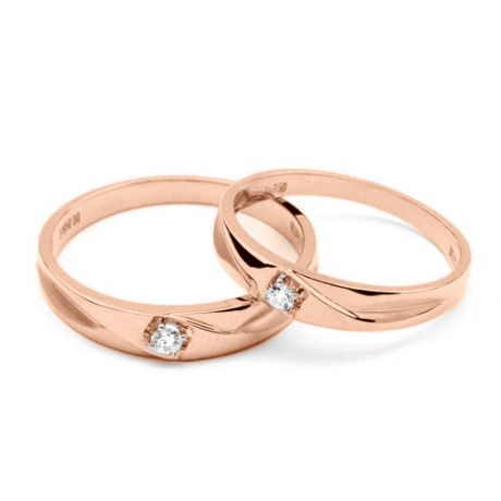 Coppia di Fedi Nuziali Nerys & Astaire - Oro Rosa e Diamante