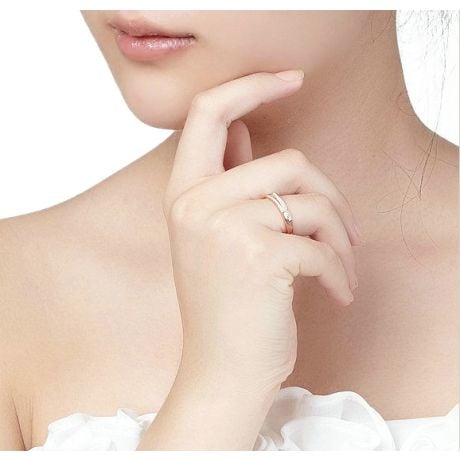 Fede matrimoniale 2 in 1. Donna moderna Oro rosa 18ct