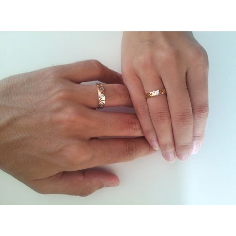 Fede Nuziale da Uomo Crépuscule - Oro Rosa e Diamanti