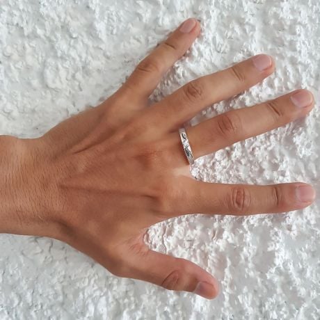 Fede Nuziale Graham per Uomo - Platino e Diamante Solitario