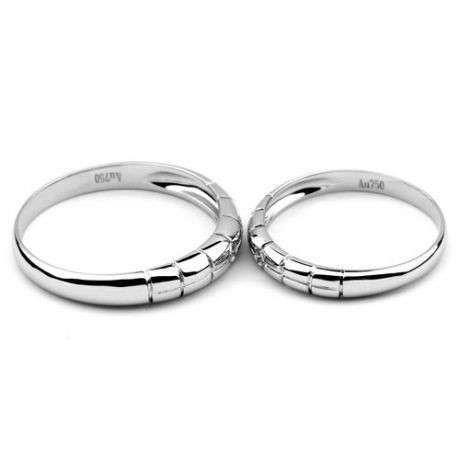 Coppia di Fedi Nuziali Alana & Harvey - Oro Bianco e Diamante