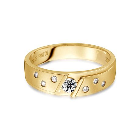 Fede Nuziale da Uomo Stern - Oro Giallo 18kt, Diamanti