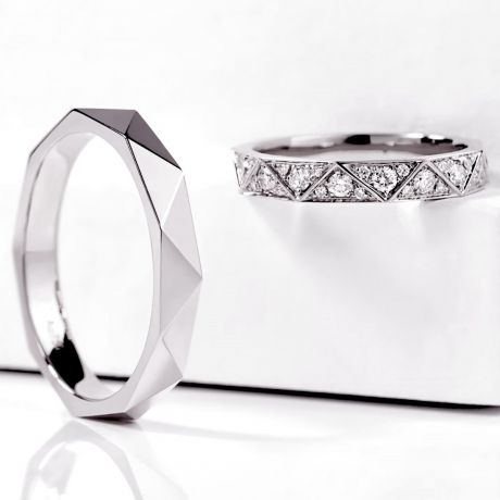 Fede nuziale Triangulaire in Platino PT950 – Quintessence de Luxe
