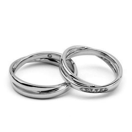 Coppia di fedi 2 anelli Platino - Diamanti | Marthe & Orli