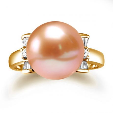 Anello Nodo Farfalla - Oro Giallo, Perla d'Acqua Dolce Rosa