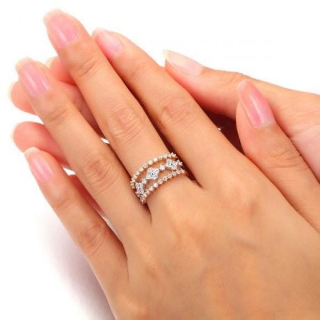 Anello Trio Danzante - 3 Ori e Diamanti | Classic Three Light