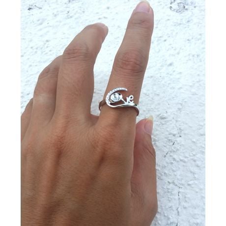 Anello Donna - Oro bianco 3.15gr - Diamanti 0.095ct