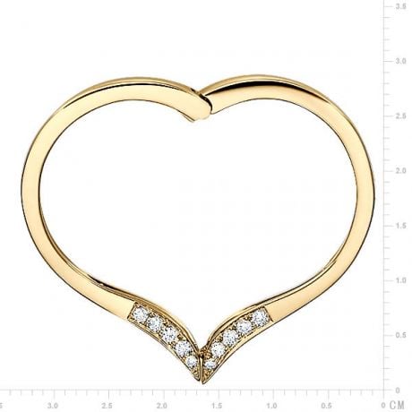 Anello ciondolo cuore d'oro giallo e diamanti | Polichinelle
