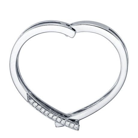 Anello Donna trasformabile in Ciondolo Cuore. Oro bianco e Diamanti | Exception
