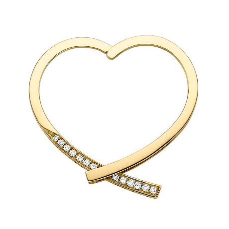 Anello tipo ciondolo - Oro giallo 18cts - Diamanti