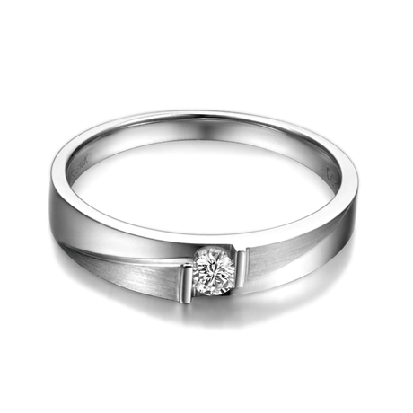 Coppia di Fedi Nuziali Clair De Lune & Barbey - Oro Bianco, Diamante