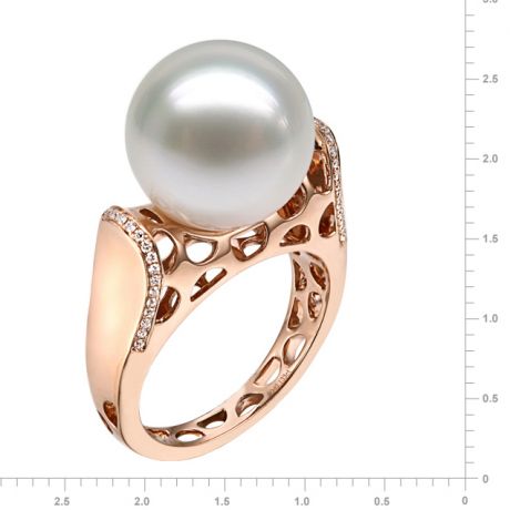 Anello Signature - Perla dei Mari del Sud Bianca e Oro Rosa