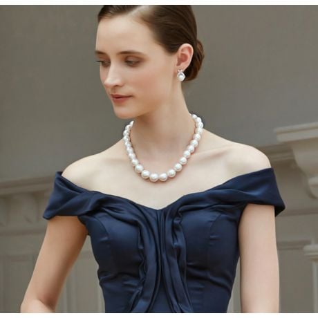 Collana Marie Antoinette Alta gioielleria. Perle d'Australia bianche 15/17mm