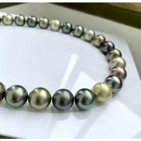 Collana perle di Tahiti multicolores - 13/14mm - AAA