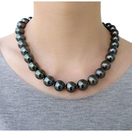 Collana Lothaire - Perle Coltivate Nere di Tahiti oro giallo