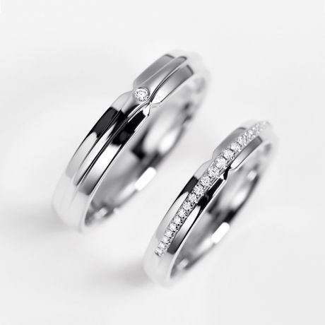 Fede Nuziale Frida - Platino e Diamanti