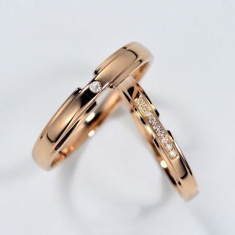 Coppia Anelli Jackie & Jack - Oro Rosa Finitura Lucida