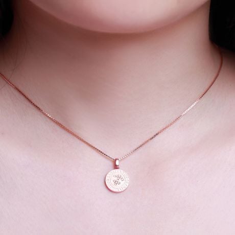 Ciondolo Sagittarius (Sagittario) - Oro rosa e diamanti