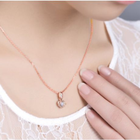 Ciondolo con Diamanti in Oro rosa 18 carati. Your Best Friend