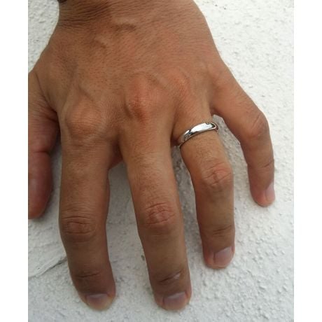 Fede Nuziale da Uomo Jules - Fedina Platino, Diamante