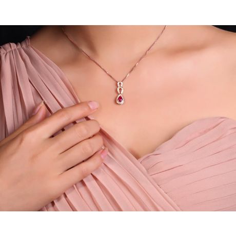 Ciondolo Mille e una stelle - Goccia in oro rosa, diamanti