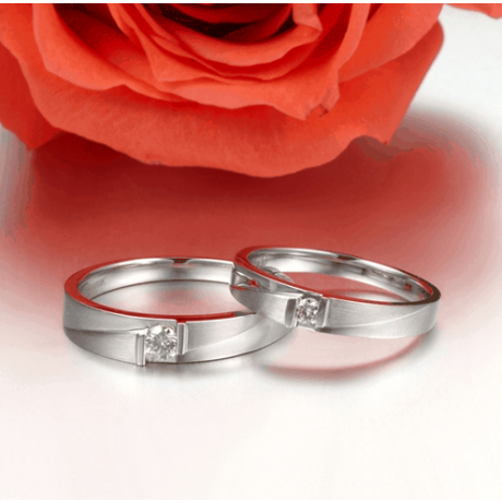 Fede Nuziale da Uomo Barbey - Platino, Diamante