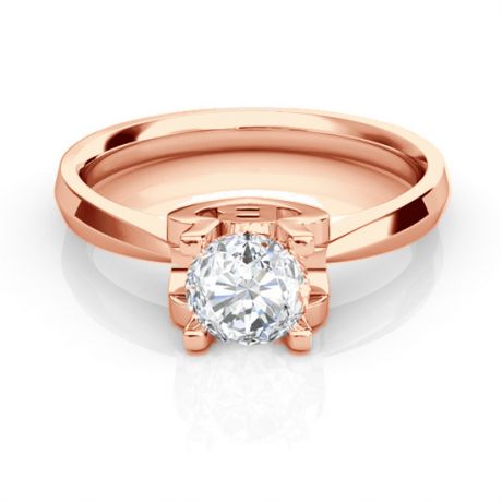 Anello iniziale - Lettera B - Diamante, oro rosa | Gemperles
