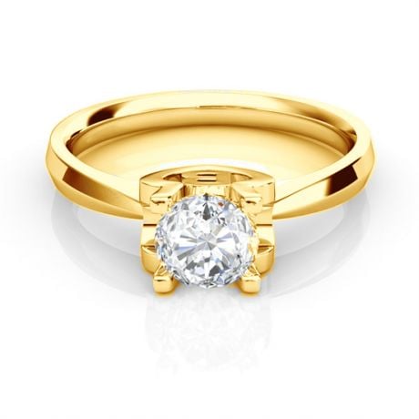 Anello iniziale - Lettera B - Diamante, oro giallo | Gemperles