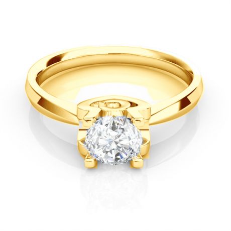 Anello iniziale - Lettera C - Diamante, oro giallo | Gemperles