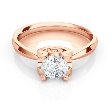 Anello iniziale - Lettera C - Diamante, oro rosa | Gemperles