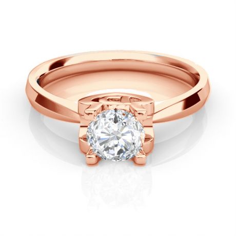 Anello iniziale - Lettera D - Diamante, oro rosa | Gemperles