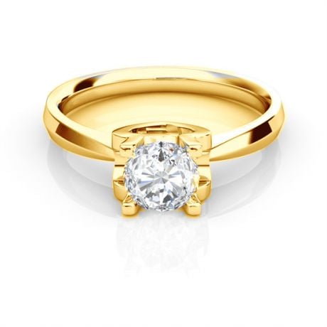 Anello iniziale - Lettera F - Diamante, oro giallo | Gemperles