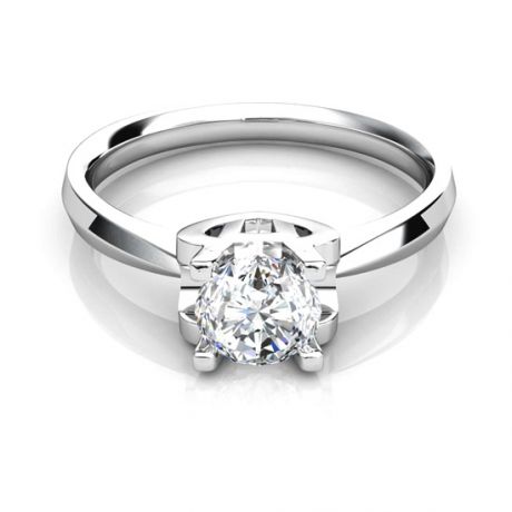 Anello Solitario Lettera Alfabeto H - Platino e Diamante | Gemperles