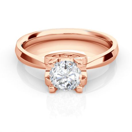 Anello iniziale - Lettera J - Diamante, oro rosa | Gemperles