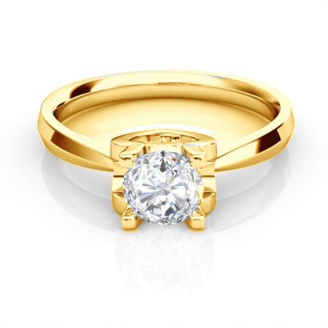 Anello iniziale - Lettera J - Diamante, oro giallo | Gemperles