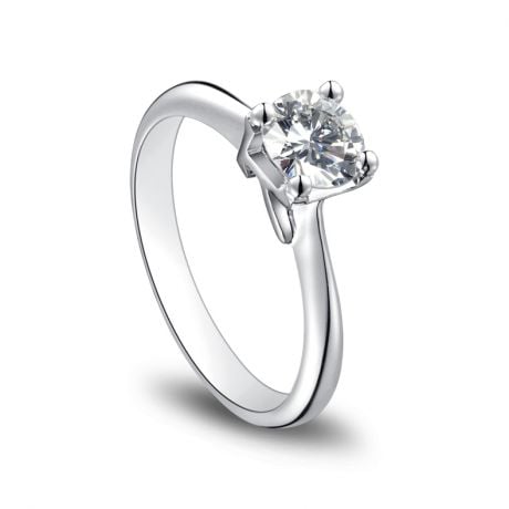 Anello Solitario Lettera Alfabeto K - Platino e Diamante | Gemperles