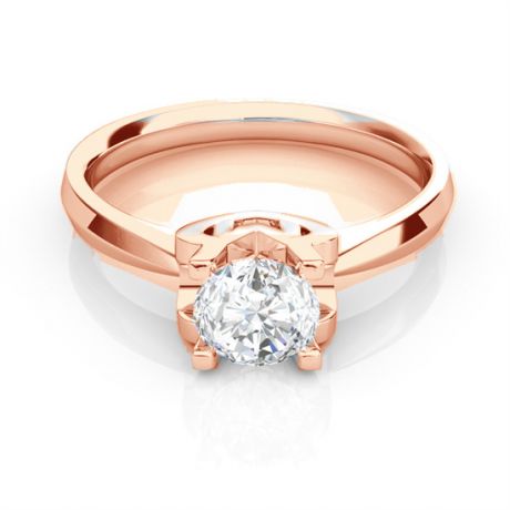 Anello iniziale - Lettera M - Diamante, oro rosa | Gemperles